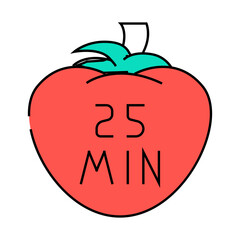 pomodoro system line icon vector. pomodoro system sign. isolated symbol illustration