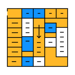 time table for planning line icon vector. time table for planning sign. isolated symbol illustration