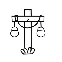 Doodle Halloween clip art back and while 