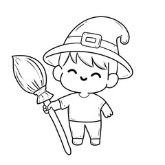 Doodle Halloween clip art back and while 