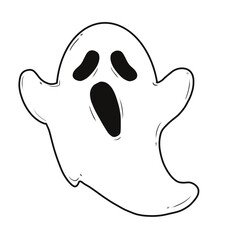 Doodle Halloween clip art back and while 