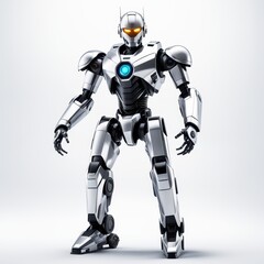 Fototapeta premium A futuristic humanoid robot with a sleek design and glowing elements.