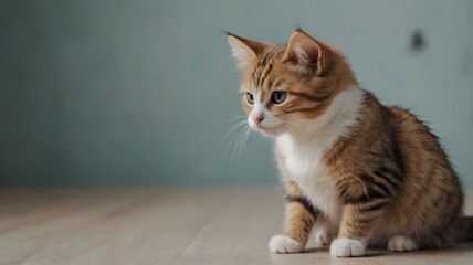 a picture of an adorable cute cat playing with a small ball or leaves, with generative ai