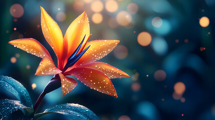 A close-up of a bird of paradise bloom a soft, blurred background