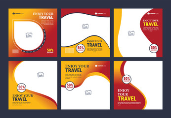 Set of minimalist social media post template for Business Webinar, Creative webinar, Online Education and other online seminars. with geometric background