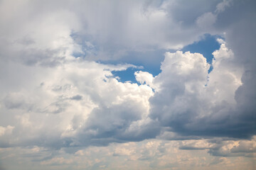 Beautiful Cumulus Clouds with Sunlight Reflections
