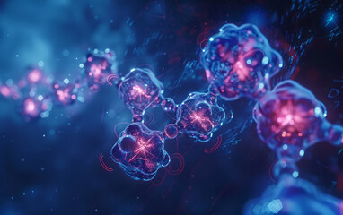 A demonstration of structural relationships and interactions between molecules in the microcosmic world