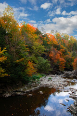 Magnificent autumn landscapes in the Canadian countryside in the province of Quebec