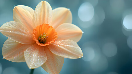 Fototapeta premium A close-up of a daffodil as a soft blurred background