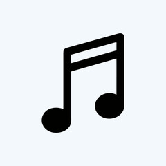 A minimalistic black music note icon on a light background representing audio, music, and sound concepts. Perfect for music apps, educational materials, or creative projects.