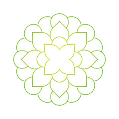 green, yellow mandala vector design 