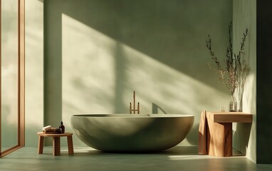 Sunlight streams through a window onto a bathtub.