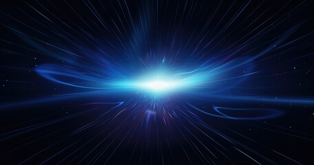 Obraz premium A black hole in space with beautiful rays, light streaks or lines of energy flying from the center to edges, speed effect background