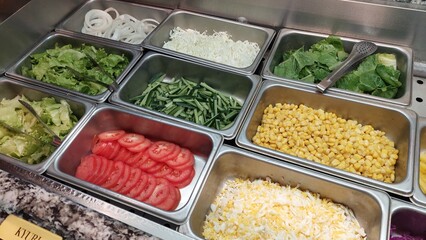 Mixed vegetables set for shabu shabu or sukiyaki on stainlees box