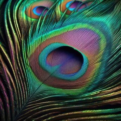 Obraz premium peacock feather close up