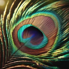 Obraz premium peacock feather close up