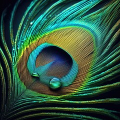 Obraz premium peacock feather close up