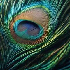 Obraz premium peacock feather close up