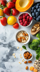 Vibrant and Wholesome Breakfast Arrangement Incorporating Vitamins and Minerals for a Boost of Energy