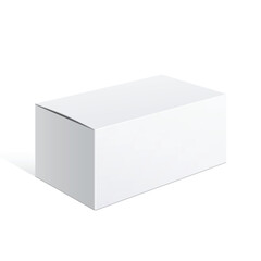 Realistic Package Cardboard Box white color. Front view. Template For Mockup Your Design. vector illustration.