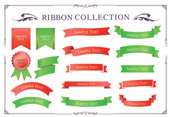 クリスマスのリボンデザインセット