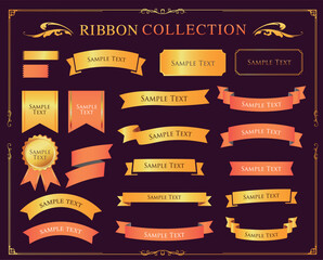 クリスマスのリボンデザインセット