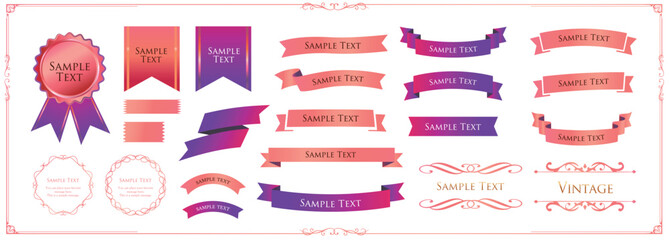 クリスマスのリボンデザインセット