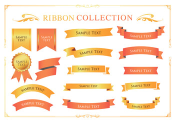 クリスマスのリボンデザインセット