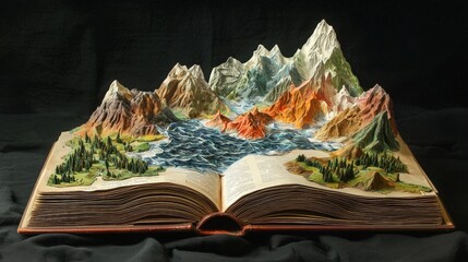 Layers of Earth's Surface Emerging from an Open Book