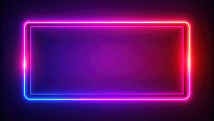 Fototapeta premium Bright neon red and purple effect rectangle frame Loop background, neon, red, purple, effect, rectangle, frame, Loop