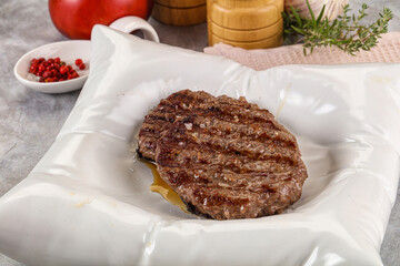Grilled beef burger cutlet minced meat