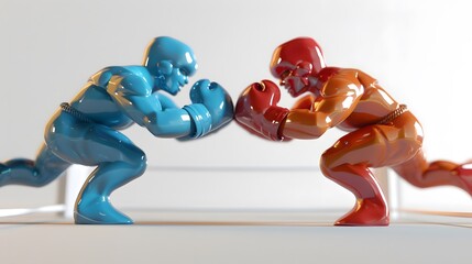 Boxers fighting against each other