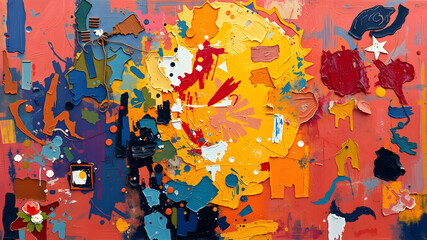 Fototapeta premium Artifical Intelligence generated abstract colorful background. AI generated image.