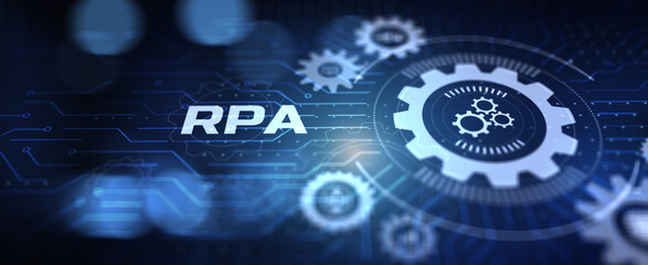 RPA Robotic process automation artificial intelligence concept.