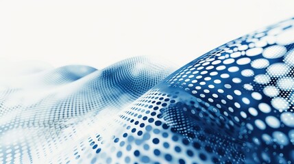 a blue and white half dot pattern