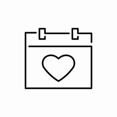 love event calendar valentine day icon sign vector