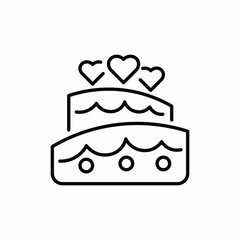 valentine cake love icon sign vector