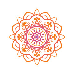 yellow, blue mandala vector design 
