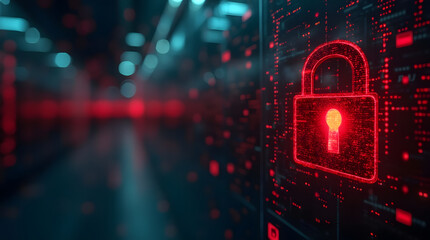 Hacker attack. Security breach, system hacked, internet cyber attack alert with red broken padlock, cybersecurity