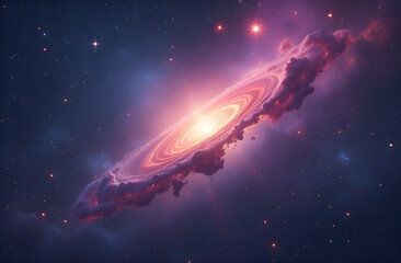 Obraz premium Beautiful space background. Fantasy landscape space background.