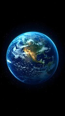 Fototapeta premium High-Quality Realistic Earth Rotating in Space