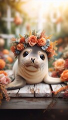 Fototapeta premium niedliche Robbe