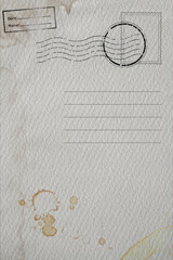 Blank of the old postcard with space for text