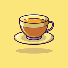 Cartoon Illustration of a Cup of Tea.