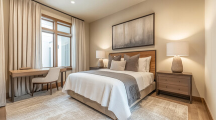 Discover Tranquility: A Modern Bedroom Design Featuring Cozy Textures and Elegant Furnishings for Ultimate Comfort and Style