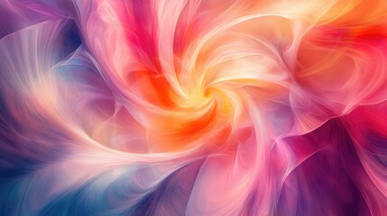 Obraz premium A stunning abstract blooming flower with swirling petals in bold colors, blending seamlessly to create a vibrant and captivating image