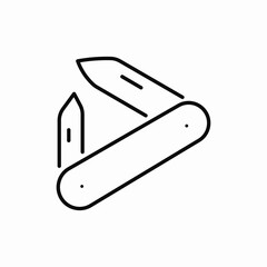 knife open pocket icon sign vector