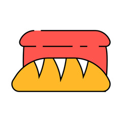 loaf bread line icon vector. loaf bread sign. isolated symbol illustration