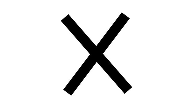 Black Cross icon animation on white background