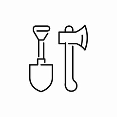 showel and ax icon sign vector